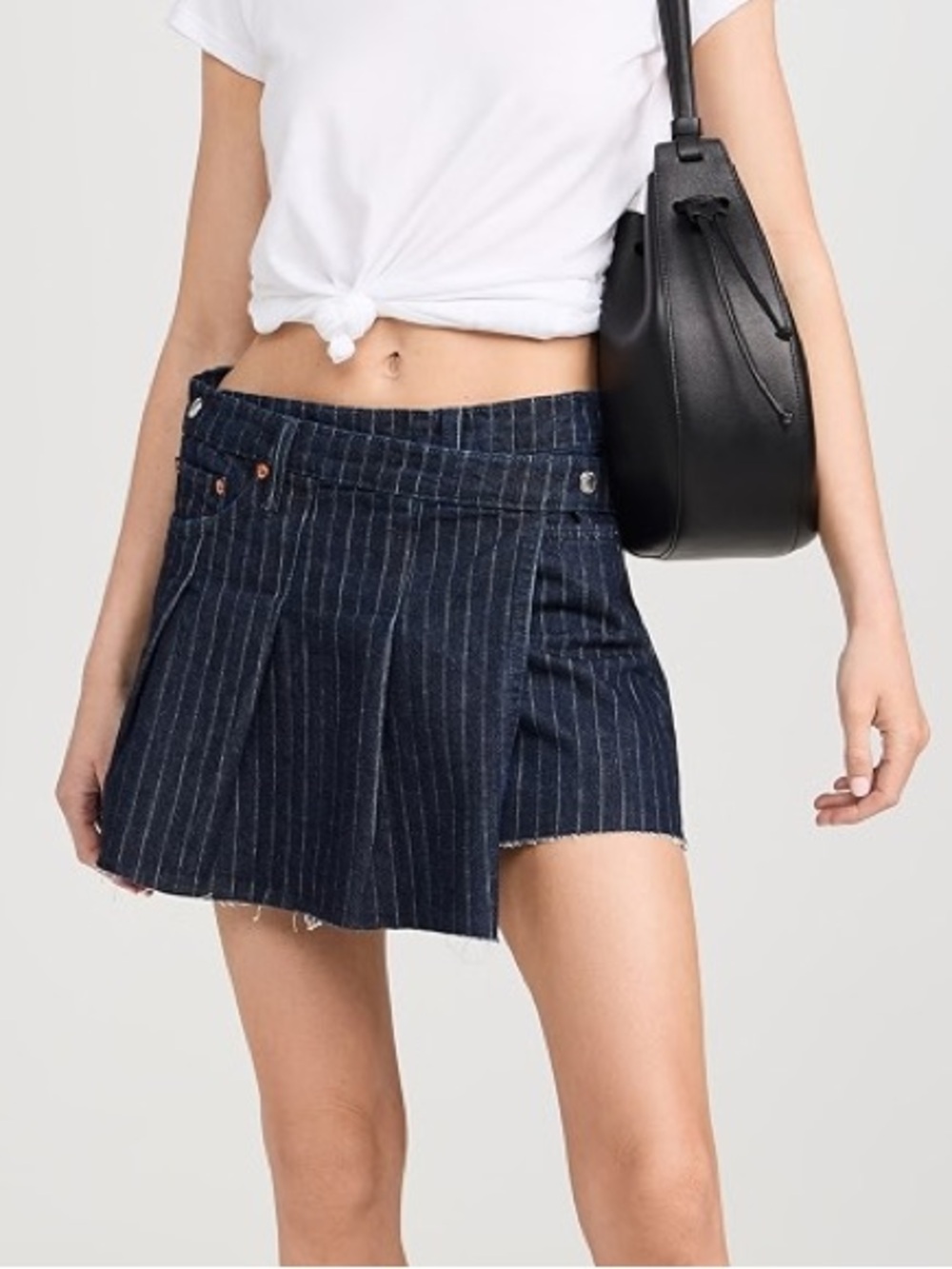 Re/Done Denim Wrap Mini Skirt
